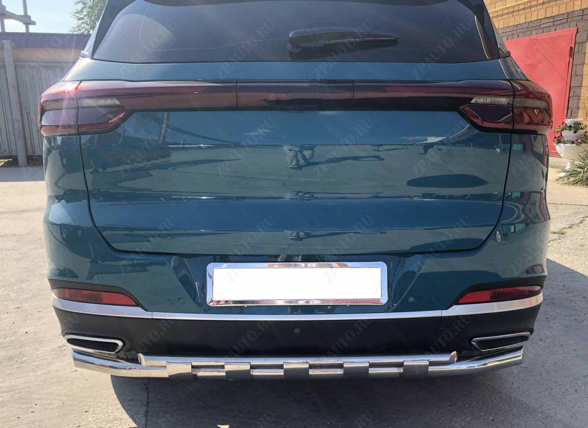 Защита заднего бампера двойная с перемычками для автомобиля XCITE X-Cross 7 2024 арт. XCX-CR.7.24.25