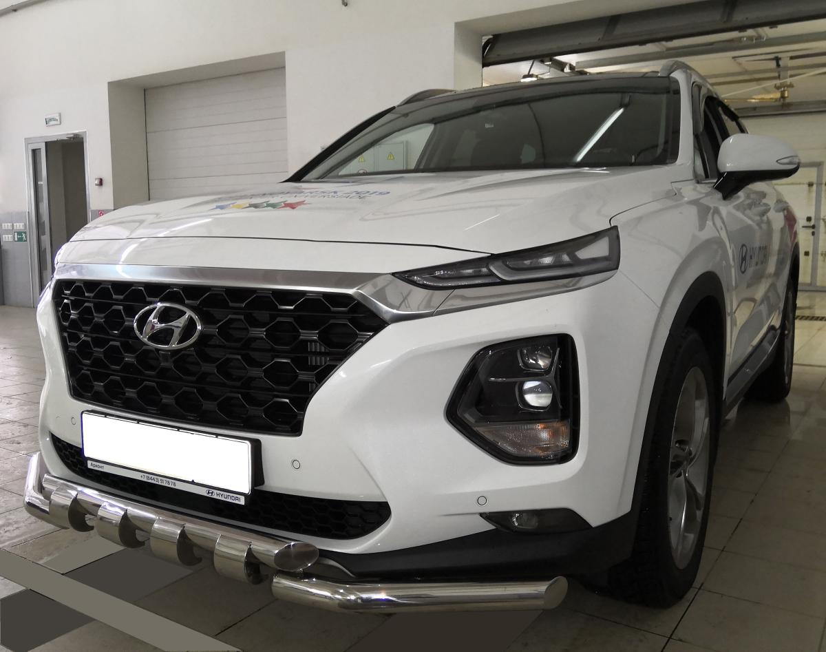 Защита переднего бампера  G для автомобиля HYUNDAI Santa Fe 2018, Россия HYSF.18.05