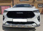 Защита переднего бампера с перемычками и подгибами (при отсутствии интерактивной камеры) для HAVAL F7X 2019 арт. GWF7.19.75-1