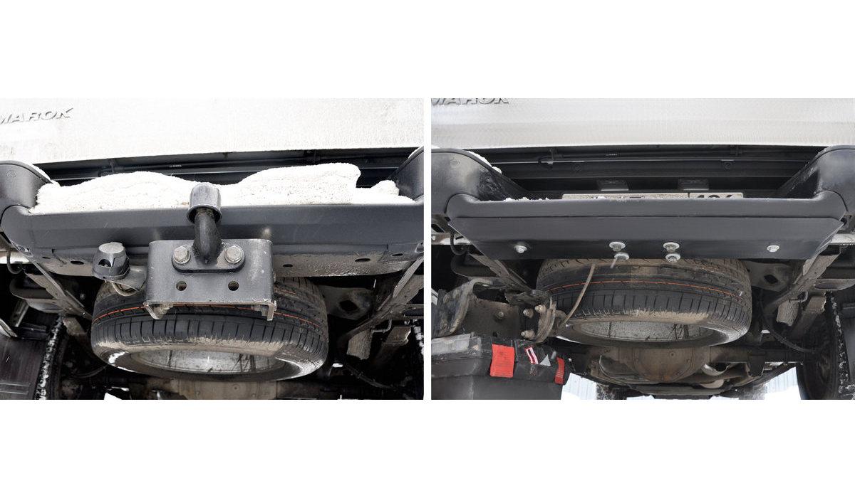 Защита заднего бампера АвтоБроня для Volkswagen Amarok (V - 2.0D) 2010-2019, сталь 1.8 мм, с крепежом, 111.05841.1