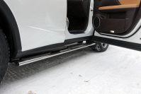 Пороги овальные с накладкой 120х60 мм для автомобиля Lexus RX200t/RX300/RX350/RX450h (AL20) 2015- (F-Sport), TCC Тюнинг LEXRX200tFS15-01