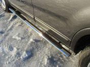 Пороги овальные с накладкой 75х42 мм для автомобиля Kia Sorento 2012-, TCC Тюнинг KIASOR12-06