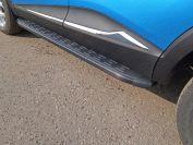 Пороги алюминиевые с пластиковой накладкой (карбон черные) 1720 мм для автомобиля Renault Kaptur 2016-, TCC Тюнинг RENKAP16-24BL