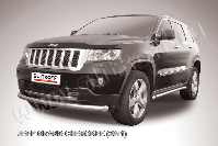 Защита переднего бампера d76 радиусная Jeep Grand Cherokee (2010-2013) Black Edition, Slitkoff, арт. JGCH002BE