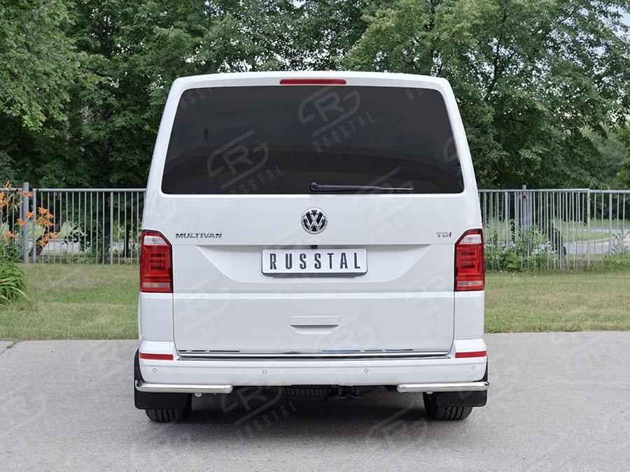 Защита заднего бампера уголки d42 Volkswagen Transporter T6 2015 Caravelle/Multivan, Slitkoff VTCZ-002340