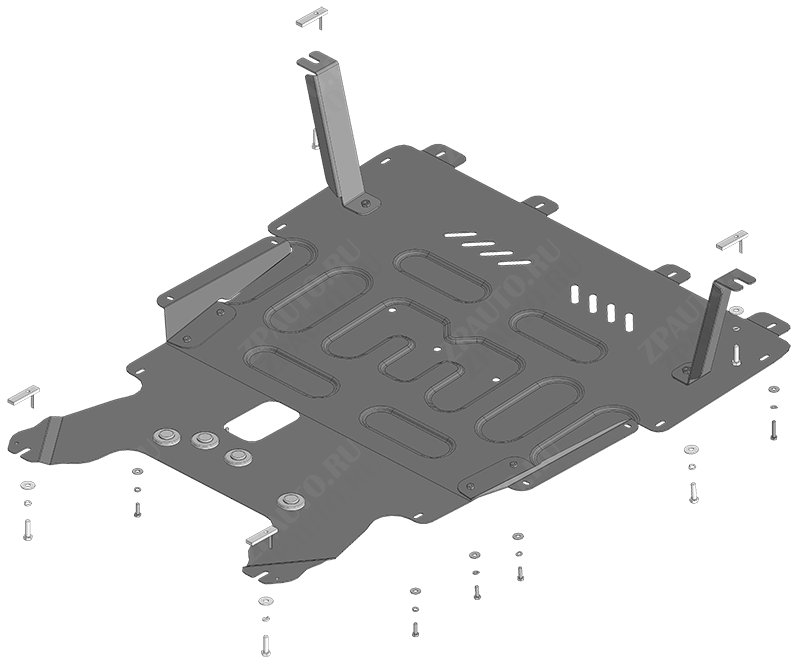 Защита стальная Мотодор (Двигатель, Коробка переключения передач), 2 мм,  для BAIC U5 Plus  2021-, АКПП, арт. 78502