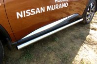 Защита порогов d76 труба Nissan Murano (2014-2023) Black Edition, Slitkoff, арт. NIM16005BE