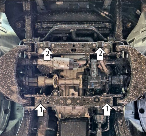 Защита стальная Мотодор (Двигатель, Передний дифференциал), 2 мм,  Foton Tunland V9  2024- арт. 77508