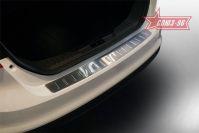 Накладка на задний бампер штампованная полосы для Ford Focus III 5D 2011, Союз-96 FFOC.36.3962
