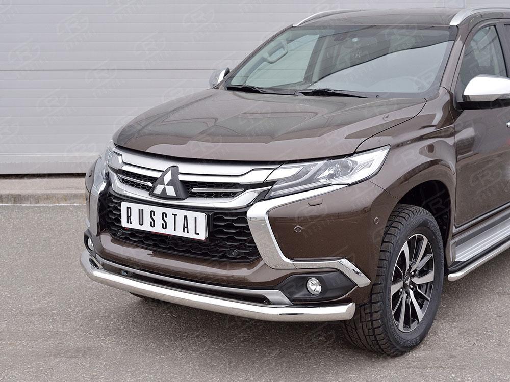 Защита переднего бампера d76 для Mitsubishi Pajero Sport 2016, Slitkoff MPJSZ-002481