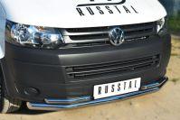 Защита переднего бампера d63/42 с уголками для Volkswagen Transporter T5 2010, Руссталь VTKZ-001396