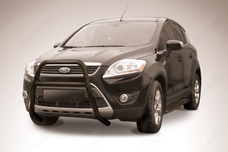 Кенгурятник d57 высокий с одной перемычкой черный Ford Kuga (2008-2013) , Slitkoff, арт. FKG002B