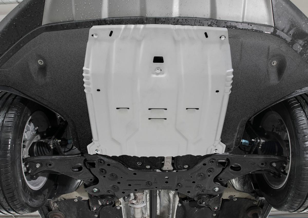 Защита картера и КПП AutoMax для Hyundai Santa Fe IV 2018-н.в., алюминий 2.5 мм, с крепежом, AM333.2375.1