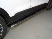 Пороги овальные с проступью 75х42 мм для автомобиля Geely Coolray 2020- TCC Тюнинг арт. GEELCOOL20-14