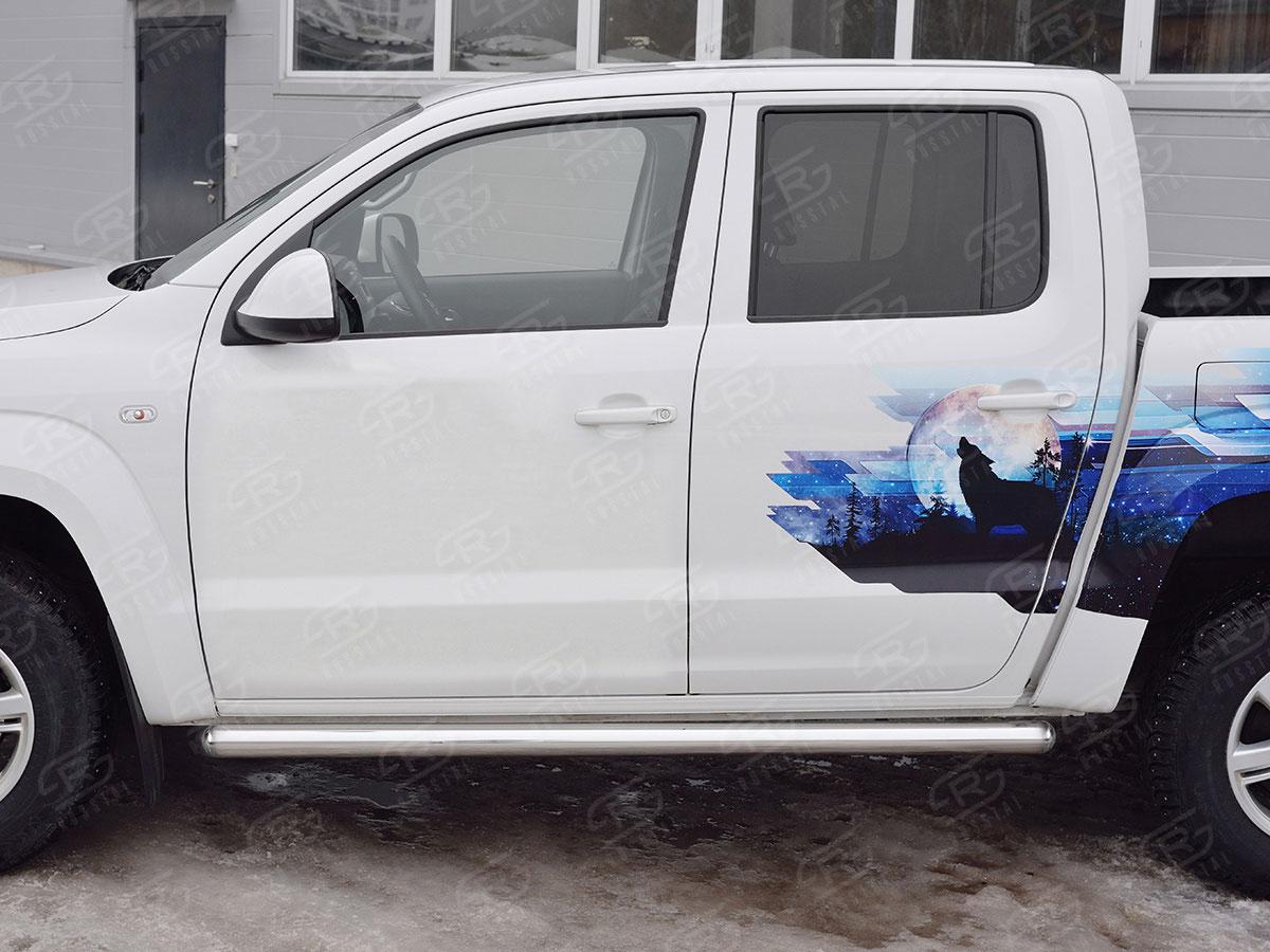 Пороги труба d76 вариант 3 Volkswagen Amarok 2016, Slitkoff VAMT-0025413