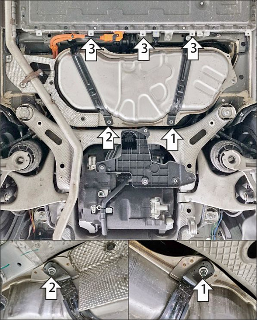 Защита алюминиевая Мотодор (Топливный бак), 4 мм,  Voyah Free  2023- арт. 348604