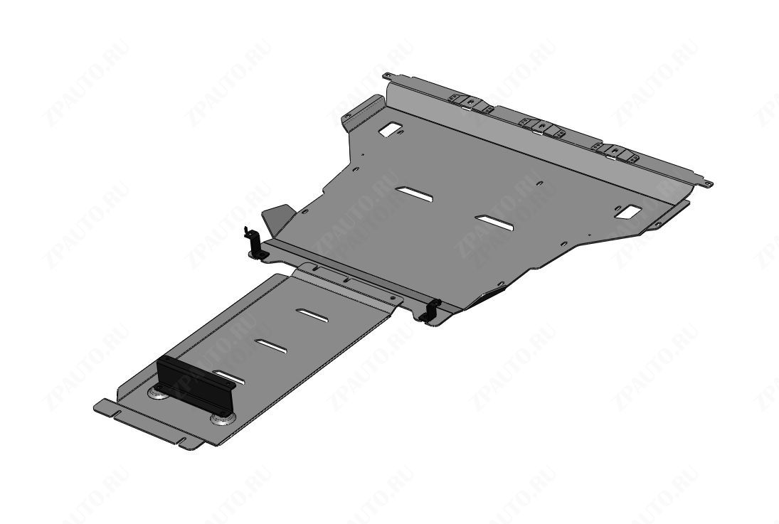 56.06ABC Защита картера двигателя и КПП HONGQI H9 (2020-) из 2-х частей (Алюминий 4 мм)