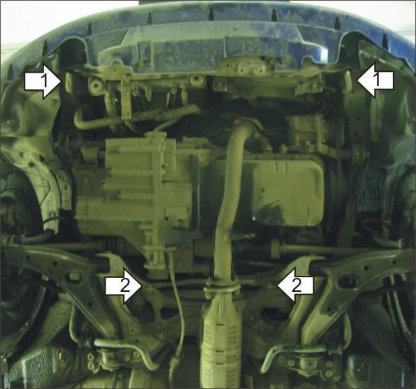 Защита стальная Мотодор (Двигатель, Коробка переключения передач), 2 мм, Сталь для Honda Civic VI 1995-2001 арт. 00802