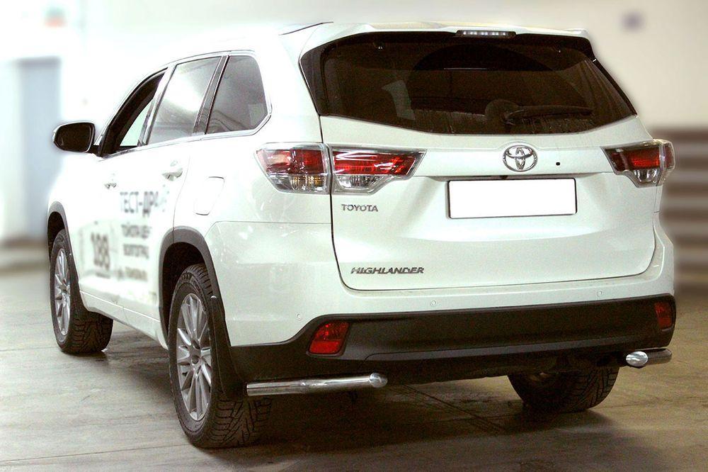 Защита заднего бампера "уголки" одинарные d-60 для Toyota Highlander 2013, Технотек HYG_2014_3 HYG2014_3