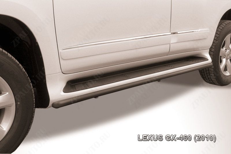 Защита штатного порога d42 черная Lexus GX-460 (2009-2013) , Slitkoff, арт. LGX013B