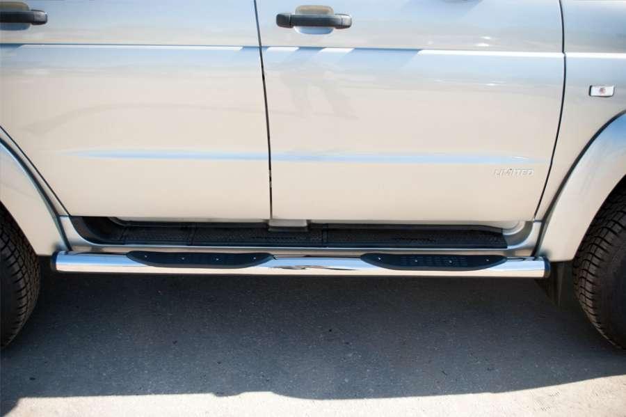 Пороги труба d76 с накладками вариант 2 для UAZ Patriot, Slitkoff UPT-0005052