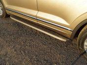 Пороги алюминиевые с пластиковой накладкой (карбон серые) 1920 мм для автомобиля Volkswagen Touareg 2018-, TCC Тюнинг VWTOUAR18-35GR