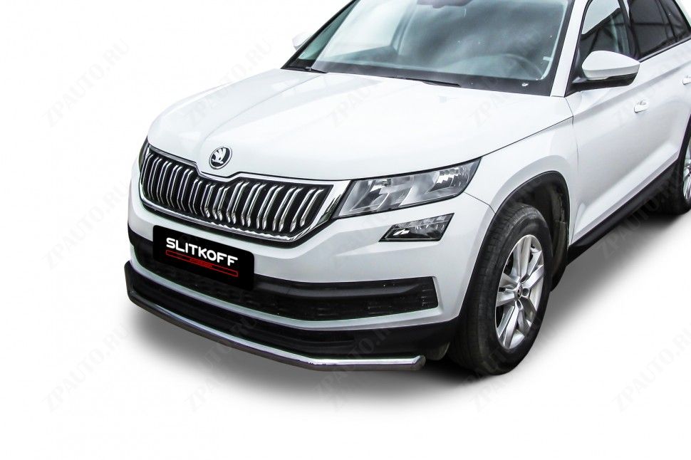 Защита переднего бампера D57 Skoda Kodiaq (2016-2021) , Slitkoff, арт. SKKOD-002