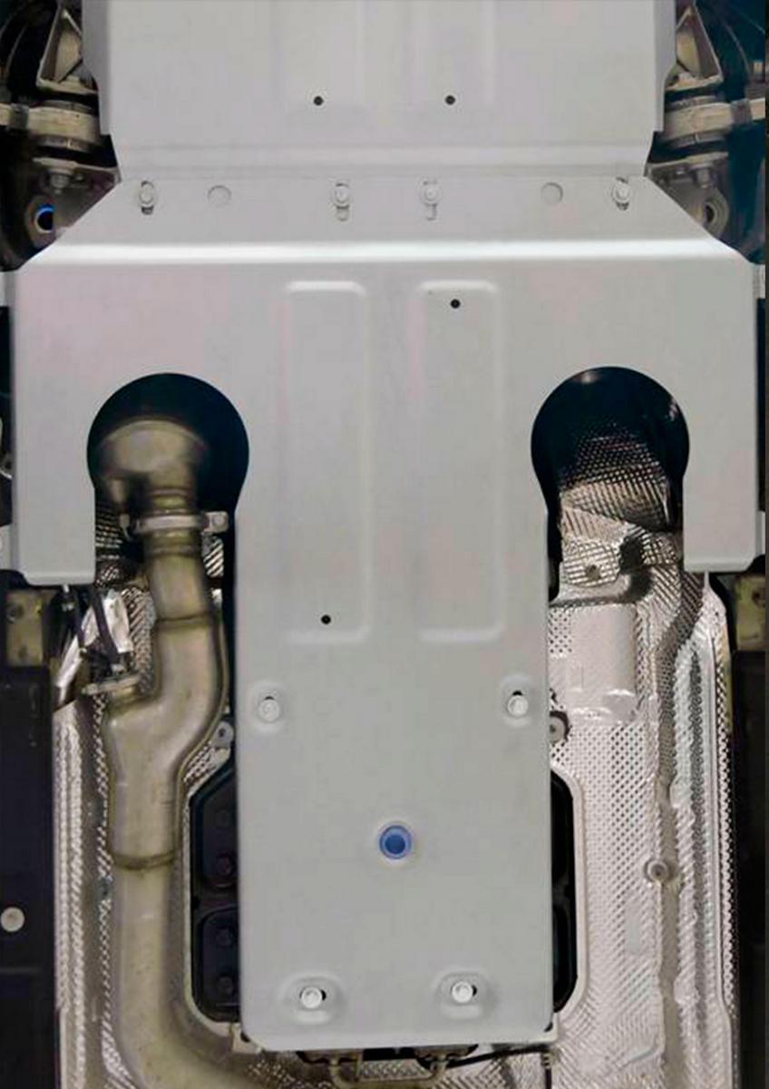 Защита КПП Rival для Mercedes-Benz S-klasse W222 4WD 2013-2017, штампованная, алюминий 4 мм, с крепежом, 333.3936.1