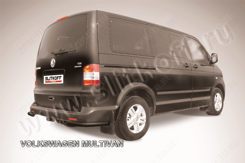 Уголки d57 черные Volkswagen Multivan (2003-2015) , Slitkoff, арт. VWM005B