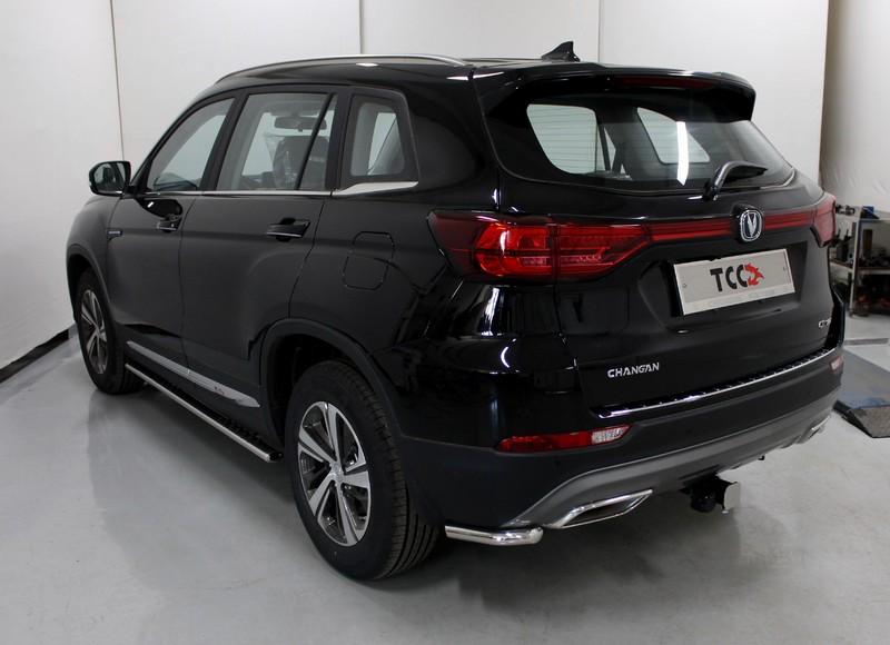 Пороги овальные с проступью 75х42 мм для автомобиля Changan CS75 FL 2020 арт. CHANCS7520-16