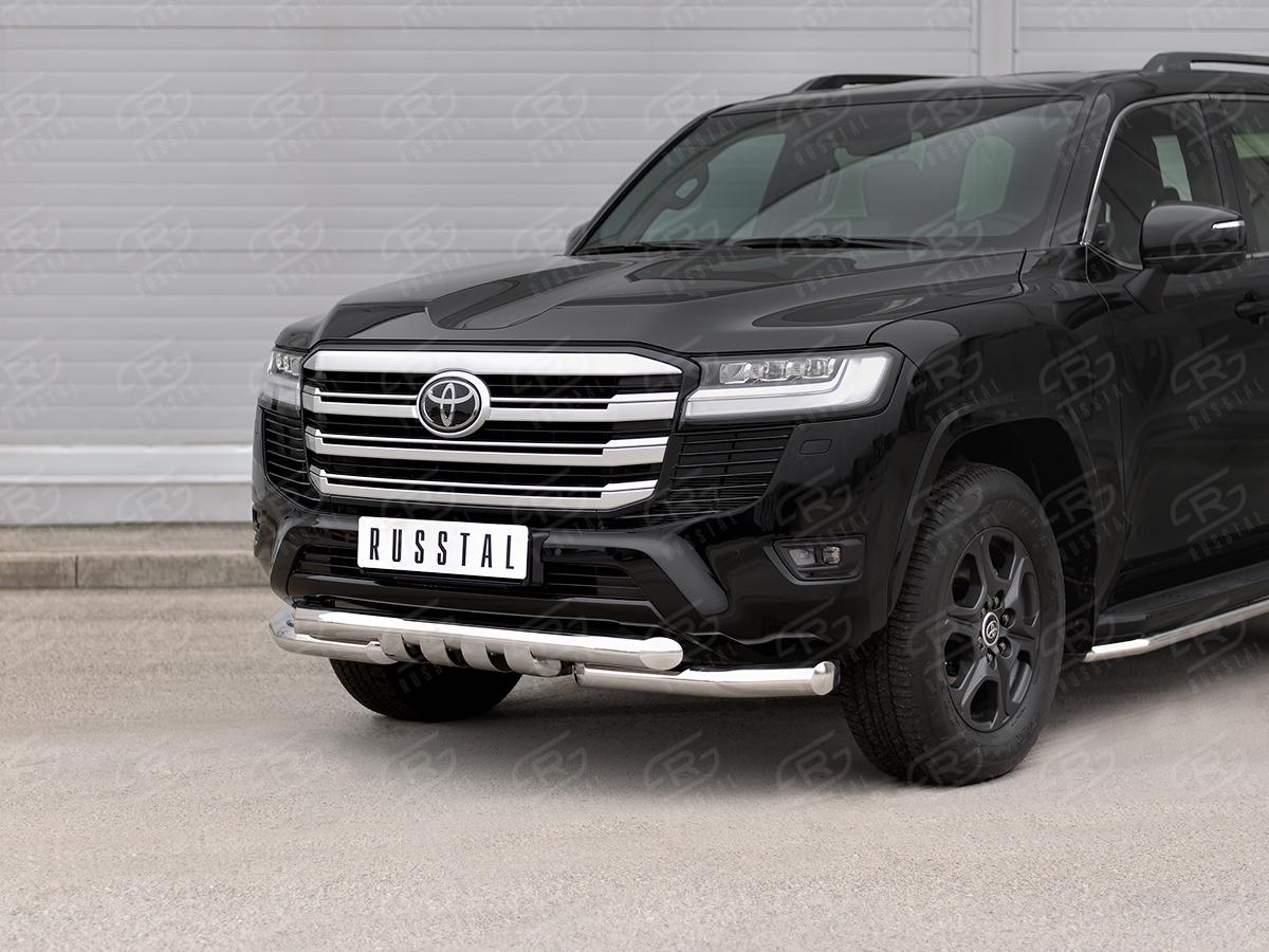 TOYOTA LAND CRUISER 300 2021 - Защита переднего бампера d76 секции-d76 уголки+клыки TLCZ-003782