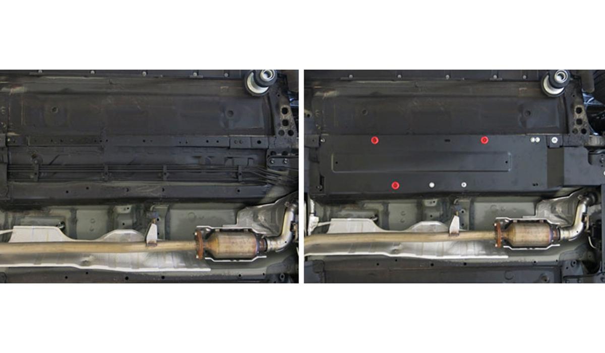 Защита топливных трубок АвтоБроня для Nissan X-Trail T32 (V - 2.0; 2.5) 2015-2018, штампованная, сталь 1.8 мм, с крепежом, 111.04161.1