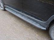Пороги алюминиевые с пластиковой накладкой (карбон черные) 1820 мм для автомобиля Subaru XV 2017-, TCC Тюнинг SUBXV17-15BL