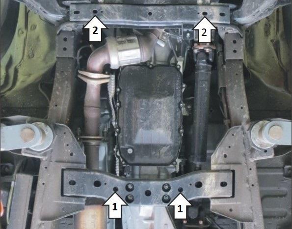 Защита АвтоСтандарт (Коробка переключения передач), 1,5 мм, Сталь для Mitsubishi L 200 2015-2018 арт. 51311