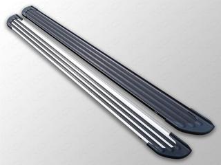 Пороги алюминиевые "Slim Line Silver" 1720 мм для автомобиля Audi Q3, TCC Тюнинг AUDIQ315-02S