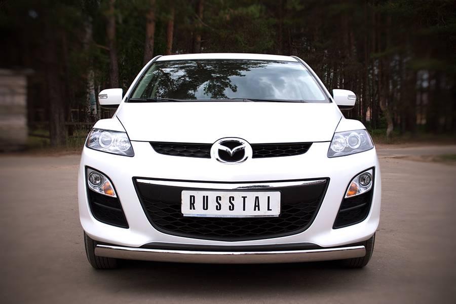 Защита переднего бампера d75x42 овал для Mazda CX-7 2010, Slitkoff MC7Z-000642