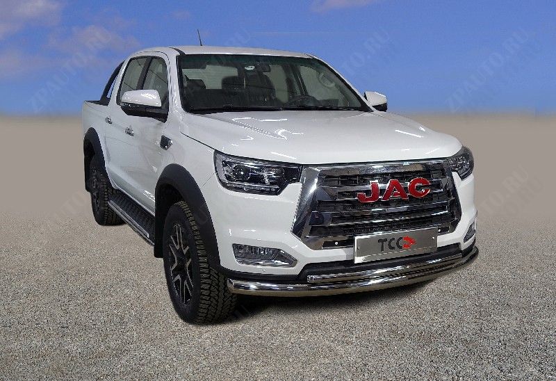 Защита передняя нижняя (двойная) 76,1/42,4 мм JAC T8 Pro 4WD 2.4T МКПП 2023- арт. JACT8P23-25