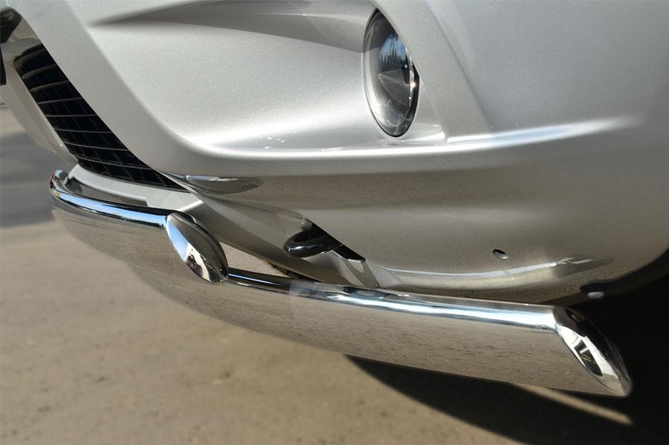 Защита переднего бампера d75х42/75х42 овальные дуги для Nissan Terrano 2014, Slitkoff NTRZ-001785