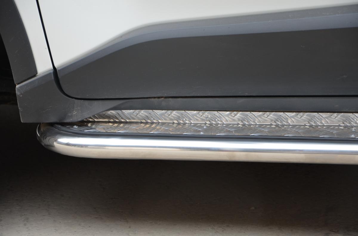 Пороги с накладным листом для автомобиля Toyota C-HR 2018 арт. TCHR.18.41, Россия