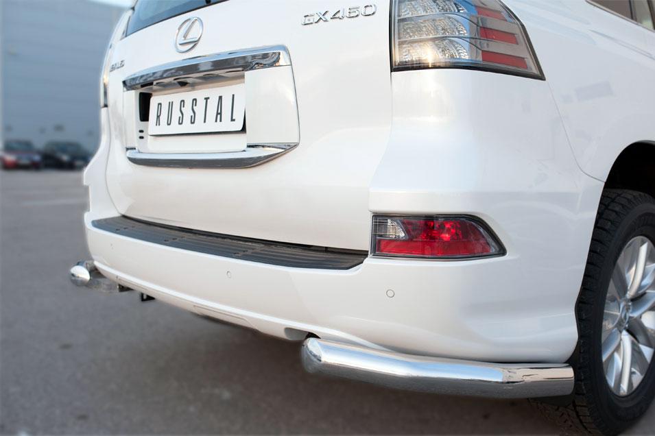 Защита заднего бампера уголки d76 для Lexus GX 460 2014, Руссталь LGXZ-001850