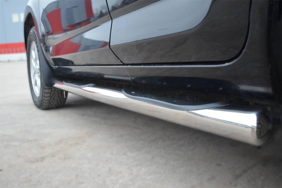 Пороги труба d76 с накладками вариант 3 для Toyota RAV 4 (длинная база) 2010, Slitkoff TRLT-1001513