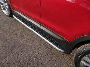 Пороги алюминиевые с пластиковой накладкой 1820 мм для автомобиля Hyundai Santa Fe Premium (DM) 2015-2018, TCC Тюнинг HYUNSF4WD15-20AL