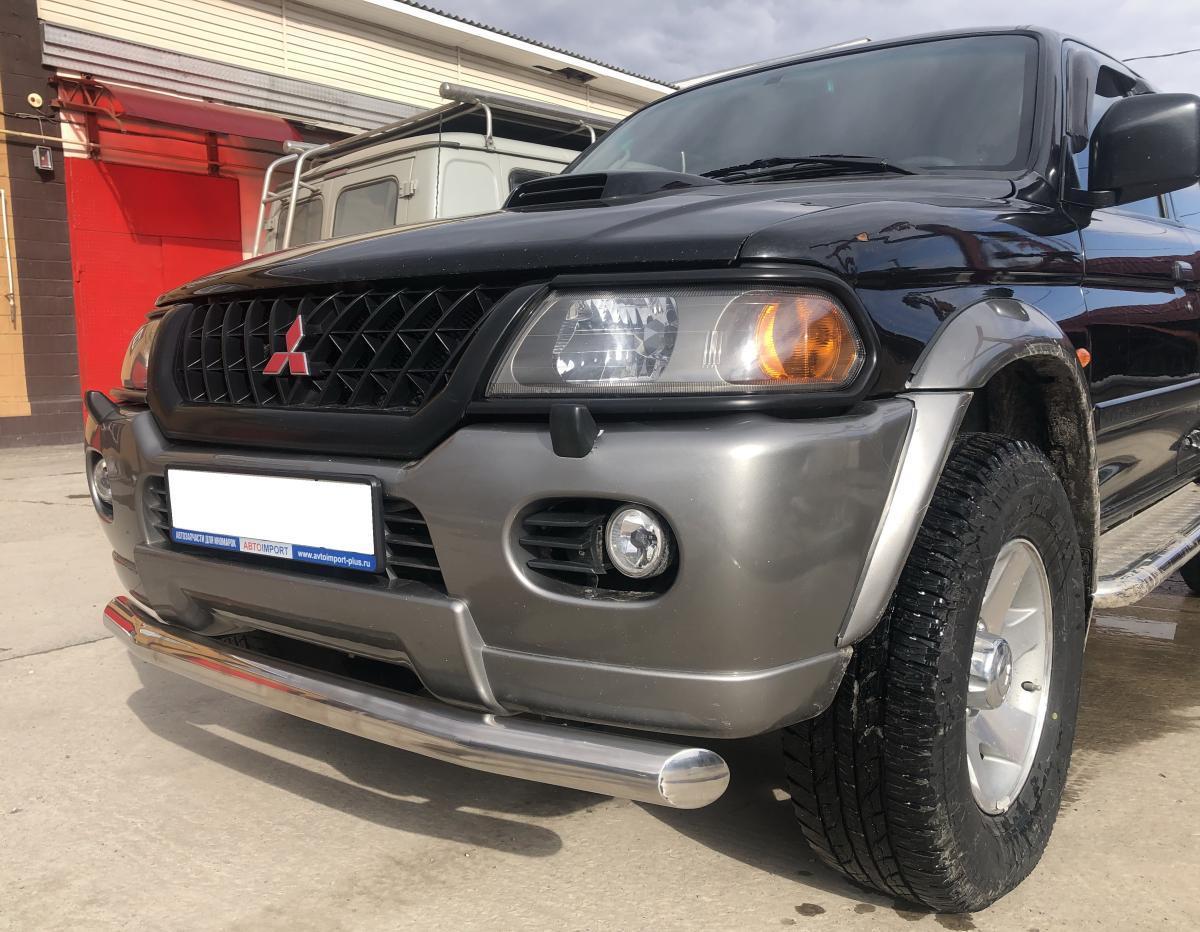 Защита переднего бампера для автомобиля Mitsubishi Pajero Sport 1998-2007 арт. MSPS.98.02