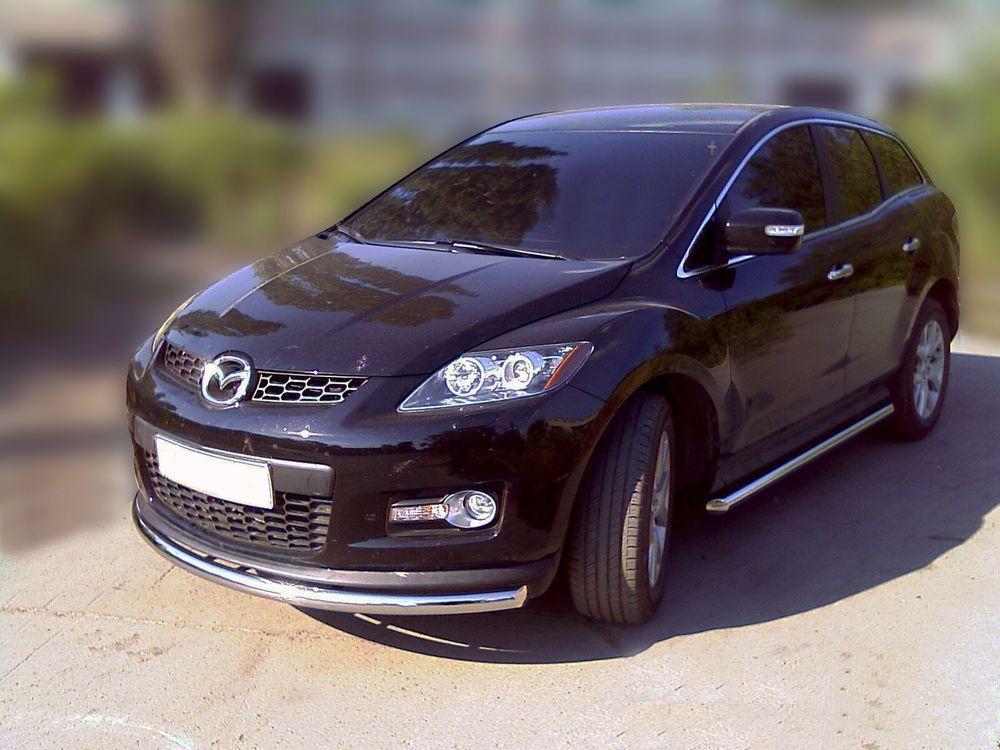Дуга передняя по низу бампера d-53 радиусная  для Mazda CX-7 2007-2010, Технотек MSX_2