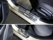Накладки внешние и на пластиковые пороги (лист шлифованный надпись KIA) для автомобиля Kia Rio II