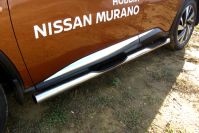 Защита порогов d76 с проступями Nissan Murano (2014-2023) , Slitkoff, арт. NIM16004