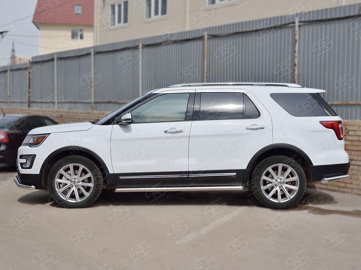 Пороги труба d57 вариант 1 для Ford Explorer 2015, Slitkoff FET-0026641