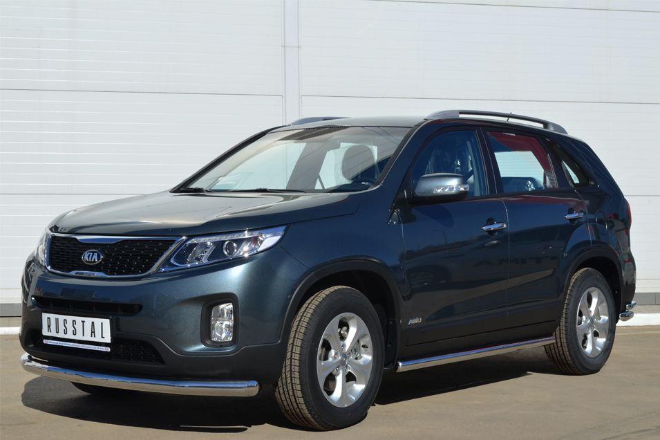 Пороги труба d57 вариант 3 для KIA Sorento 2013, Slitkoff KIT-0012683