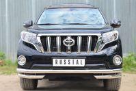 Защита переднего бампера d57/57 уголки для Toyota LC Prado 150 2014, Slitkoff LCPZ-001711