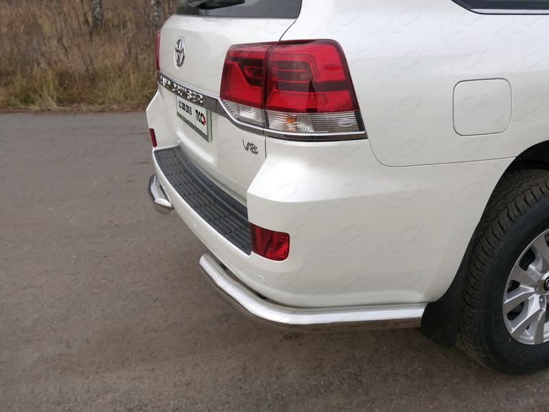 Защита задняя (уголки под фаркоп Е) 76,1 мм для автомобиля Toyota Land Cruiser 200 2015- (кроме EXECUTIVE), TCC Тюнинг TOYLC20015-37